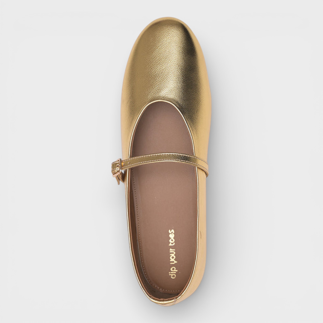 Navea | Χρυσά Mary Jane Flats