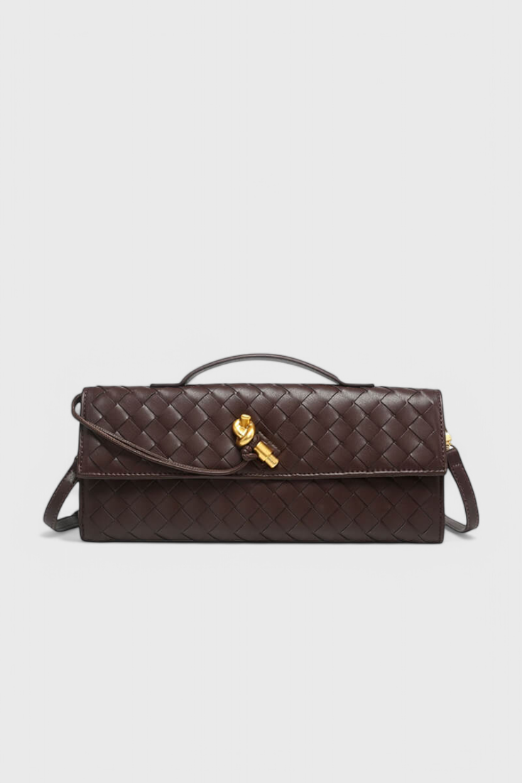 Melanie Τσάντα Clutch με Χρυσή Λεπτομέρεια Κόμπου